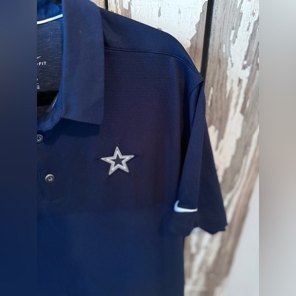 Nike NFL Cowboys OnField Polo Size XL Drifit Navy - Picture 5 of 8